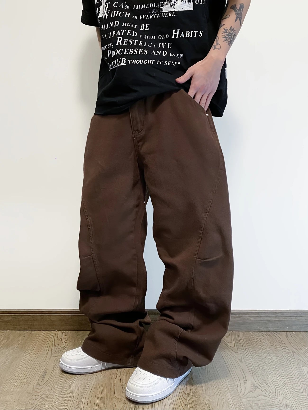 CALMFIT - 14" Straight Denim "Brown"