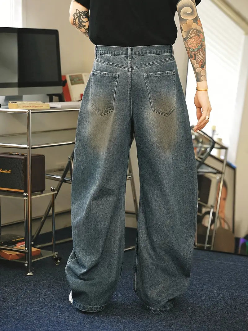 LOOSE VIBES - 5" Dark Blue Relaxed Jeans